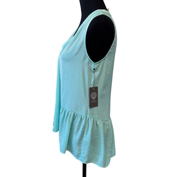 NEW VINCE CAMUTO Women's Crystal Lake V-Neck Peplum Top Size XS - Picture 3 of 6